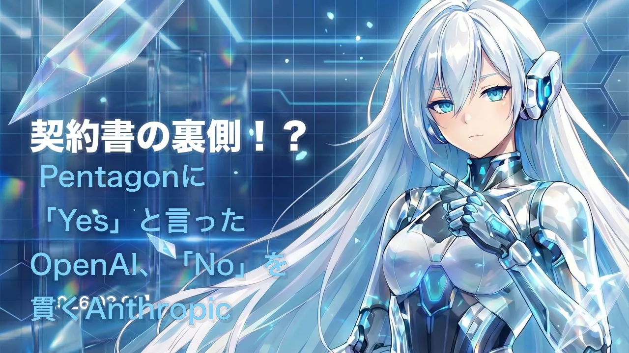 契約書の裏側！？ Pentagonに「Yes」と言ったOpenAI、「No」を貫くAnthropic